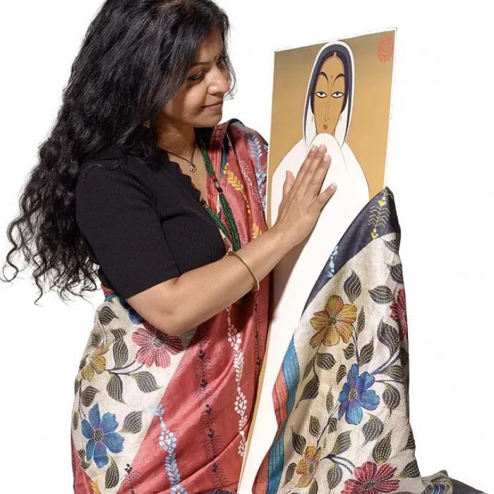 Indumati Sen et Veuve de Jamini Roy